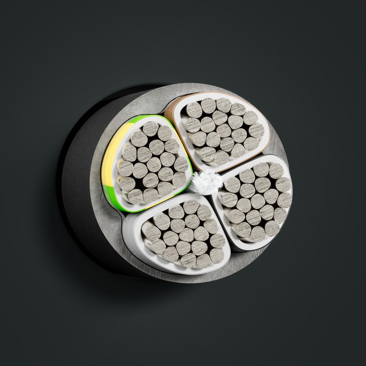 Kabel: E-AYY-J or -O: Querschnitt