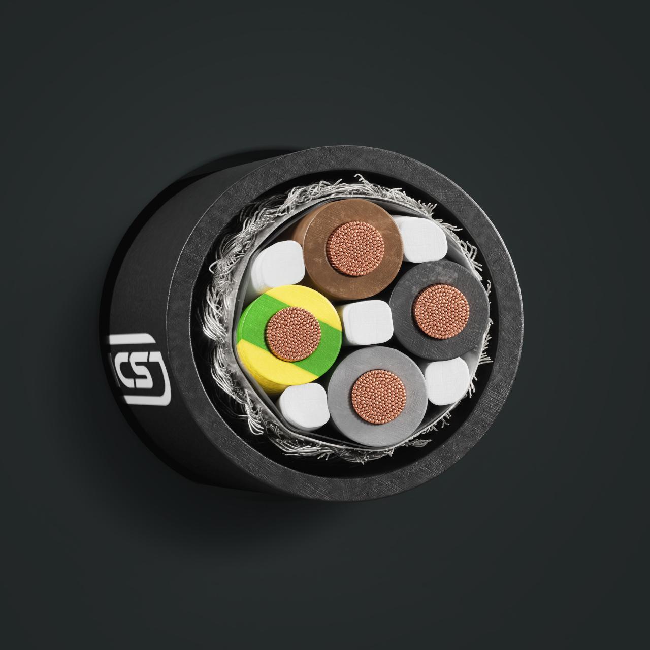 Kabel: 2XSL(St)CH-J 0.6/1 kV EMV: Querschnitt