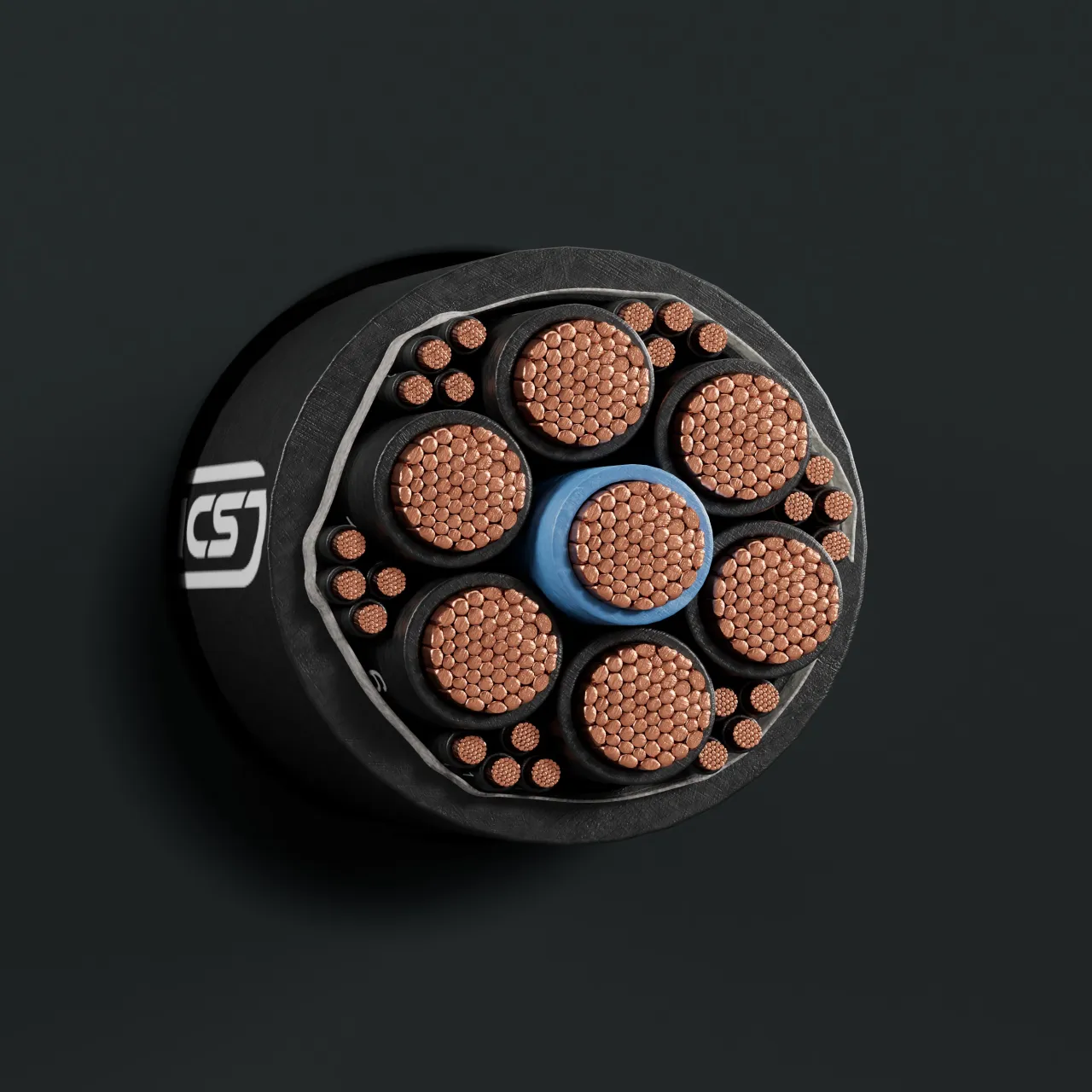 Cable image - FLEXICS® YSLYv-K35 400Hz 7x35+6x(4x1)